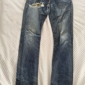 Polo Ralph Lauren Men's Distressed Blue Jeans